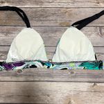 Skye Aqualina Floral Paisley Triangle Halter Bikini Top NWT Small Purple Teal Black Photo 5