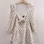 Majorelle  Floral Printed Long Sleeve Romper Mini Metallic Lurex Thread Photo 7