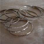 Unique Vintage Vintage Classic 10 Stackable Silver Tone Retro Bracelets Photo 0