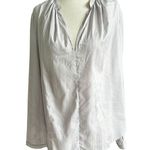 Current Air Gray Stripe V-Neck Blouse Women's Top Size Small | 3-13 Photo 0