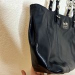 Coach Carryall Madison Handbag Navy Patent Leather Silver Logo Photo 8