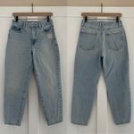 Good American  Good Mom High Rise Distressed Ankle Jeans in Blue636 Size 26 | 2 Photo 2