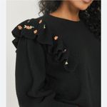 Something Navy  Louise embroidered ruffled textured sweater‎ Photo 1