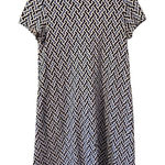 J. McLaughlin Shift Dress with Zipper Back and Pockets, Short Sleeve, Geometric Photo 0