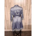 Mother of the Bride Blue Satin Lace Trim Robe Size undefined Photo 5