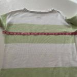 Ralph Lauren Lauren  Petite Striped Knit Sweater Women’s Small Green White Cotton Photo 5