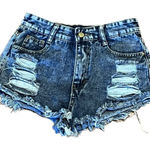 SheIn , women’s size small, distressed, cut out, denim mini shorts Photo 0