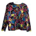 Laura Ashley Petite Blazer Jacket Multi Color Paisley Print Open Front Jacket PM Photo 1