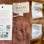 Sézane  Terry Jacket Gold Buttoned Camel Suede Goat Leather FR 34 NWT Photo 6