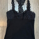 Electric Pink Black Lace Racerback Tank Top Sleeveless Casual Women's Large Photo 0