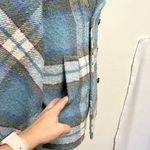 Sundance  Wool Blend Plaid Double Breast Coat Twee Boho Blue size XS Petite Photo 5