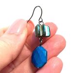 Elegant Beaded Dangle Earrings Turquoise Blue Photo 4