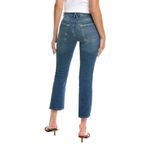 Good American  Good Straight Leg Jeans Sz 25 Distressed‎ Indigo Blue Ankle Photo 2