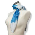 Vintage Scarf Square Roses Floral Retro Feminine Delicate Romantic 31" x 30" White Photo 1