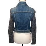 Pilcro and the Letterpress  Cable Knit Sweater Sleeve Denim Jean Jacket Size SP Photo 5