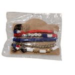 Patriotic Beaded Bracelets Set Red Photo 1