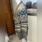 Vintage Y2K Passports Pier One Sweater Aztec Tribal Southwestern Orange Blue M Size M Photo 3