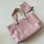 Lacoste PVC Tote Bag Baby Pink Canvas Handles Y2K Shoulder Bag Matching Wallet Photo 11