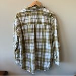 Universal Threads Universal Thread Plaid Check Yellow Green and Cream White Flannel Button Down Photo 4