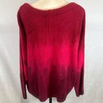 True Craft  red pink purple ombré oversized sweater size medium Photo 2