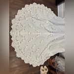 Embroidered Forever Yours White Satin Bridal Gown W/ Veil & Ring Pillow s10 Size 10 Photo 5