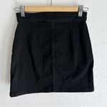 Free People Notched Wrap Denim Skirt Black Sz 0 Photo 2