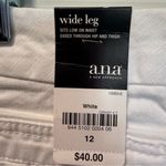 a.n.a NWT . Wide Leg Low Rise White Jean Pant Trouser Flare Business Casual 12x32 Photo 4