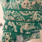 ICE Vintage Knee Length Tee Dress Green Blue White Paisley Type Pattern Size 6 Photo 3