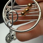 French Horn Musical Instrument, Music Note Brooch Pin Lot Of 4 Photo 5