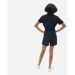 Everlane The Cotton Weave Romper Short Sleeve Pockets Navy Blue Size 00 Photo 2