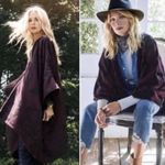 Cleobella  Sevigny Bordeaux Capelet One Size Burgundy Black Tassel Wrap Poncho Photo 2