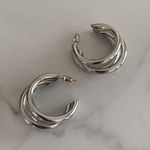 Triple Hoop Earrings Silver Hoop Earrings Photo 0