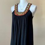 Boston Proper  | Black Beaded Neckline Tank Top Sz XS Photo 3