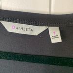 Athleta  Black Dress Ruched Casual Scoop Neck Short Sleeve Size Small‎ minimalist Photo 4