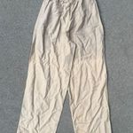 Hunt Club Vintage Linen Cotton Cream Beige Elastic Waist Casual Pants Slacks MED Photo 3