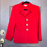 Chantelle  Bold Red Blazer with Square Buttons Photo 0