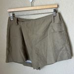 Anthropologie  beige linen utility mini skort Photo 3