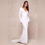 Lulus LULU’S Extravagant Love White Backless Long Sleeve Ruched Maxi Dress Photo 2