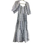 ZARA ✨ Bloggers Favorite Printed & Embroidered blue white maxi Sz Medium dress✨ Photo 9