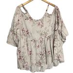 Torrid NWT  Babydoll Top Milkmaid Cold Shoulder Sleeve Floral Plus Size 1X Photo 5