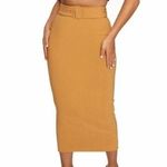 Naked Wardrobe  Midi Skirt Small Tan High Waisted Pencil Straight Skirt No Belt Photo 0