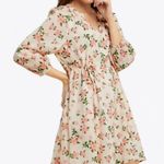 Draper James Cottage Floral Mini Dress Cream Long Sleeve Babydoll Brunch Shower Photo 9