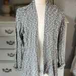 Living Doll  Cardigan Black White Sweater Flowy Lightweight Womens Small Photo 2