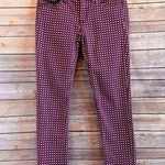 J.Crew Stretch Burgundy Geometric Print Skinny Jeans Size 26 Photo 0