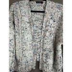 Moon & Madison Confetti Crocheted Chenille Open Front Cardigan White Size Large Photo 7