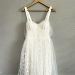 Lulus Ethereal Impression White Tulle Ruffled Bustier Dress Size Large NWT Photo 4