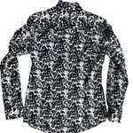 J. Crew Ruffled Neck The Perfect Shirt‎ Snowcat Print Size XS Black Photo 8