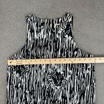 Anne Klein Lion Head Logo Print Shift Slip Maxi Dress Black White 6 Sleeveless Photo 11