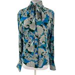 Equipment  Daria paisley-print blouse bow tie sz M Photo 5