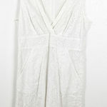 Michael Kors White Eyelet V-Neck Flat Pockets Lined Sleeveless, Dress Size 8 Photo 0